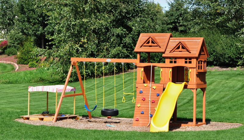 Wooden Swing Set Installation in Kansas City, KS